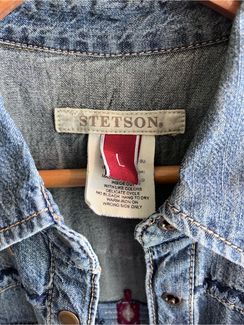 Stetson Embroidered Denim Shirt Dress Western - Picture 2 of 12